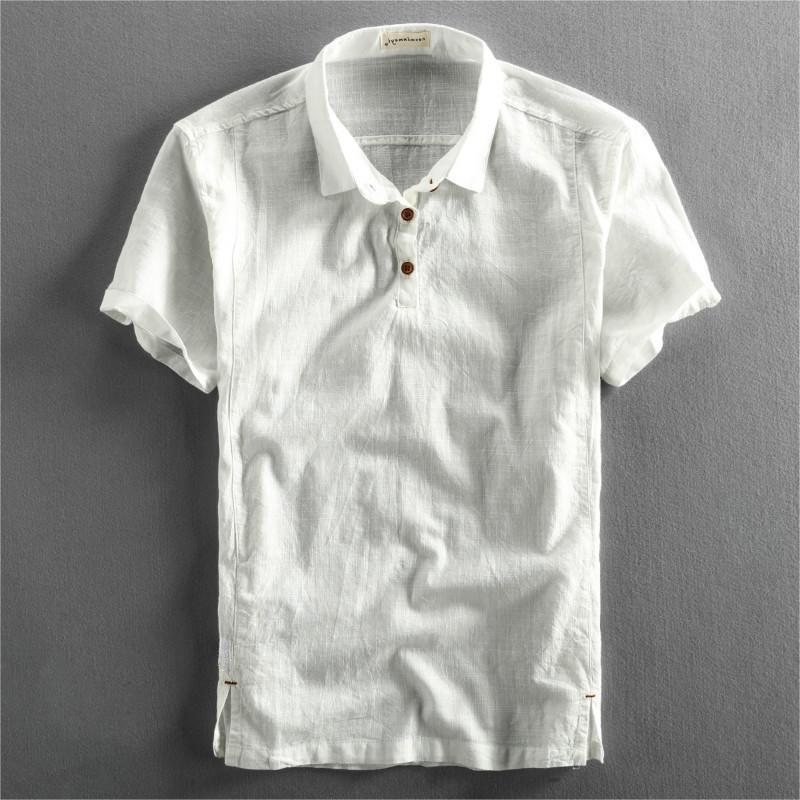 Summer Men's Casual Linen Short-sleeved Shirt